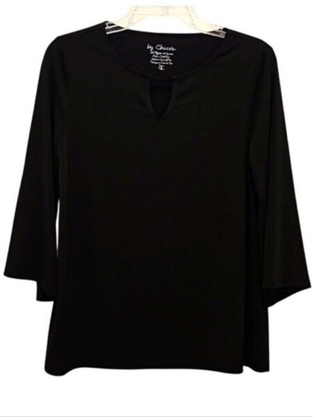 Chico's Blouse Lightweight Career Top 0/Small Black Women's Casual Office